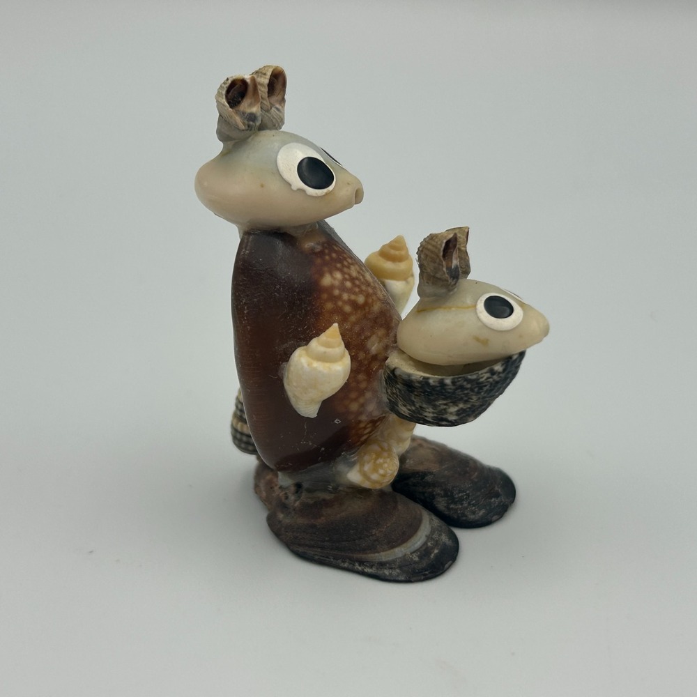 Miniature Seashell Kangaroo Mini Baby Beach Whimsical Handmade Shell Art Gift